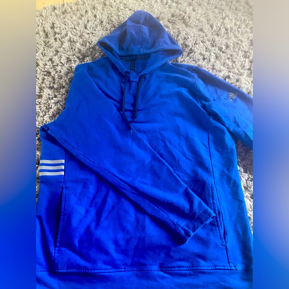 ADIDAS large men blue hoodie